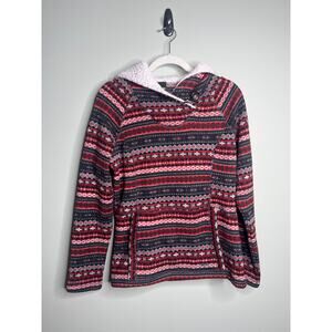 Koppen Sherpa Hoodie Red Snowflake Large